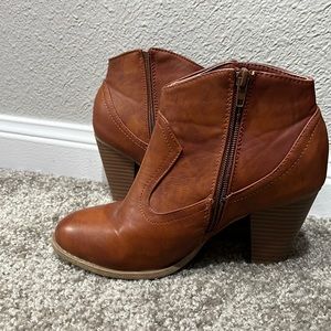 Brown heeled boots